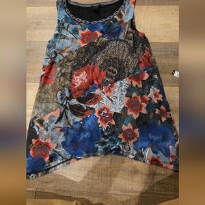 Desigual Multicolor Floral Sleeveless Top Flowy